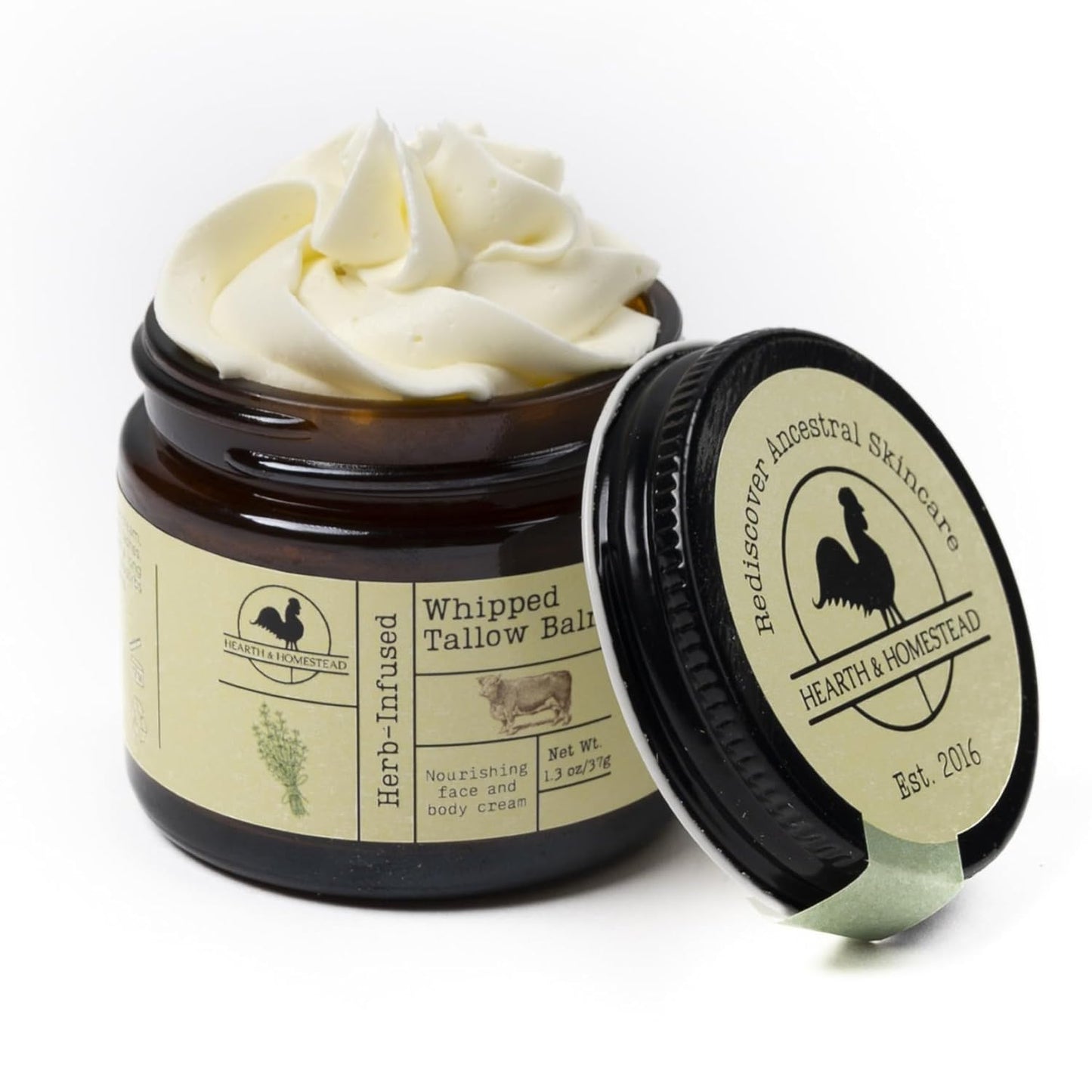 Organic Lavender Peppermint Whipped Tallow Balm | Handmade Body Butter - 1.3 Oz