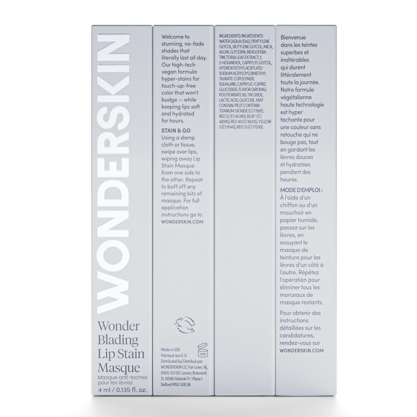 Wonderskin Wonder Blading Lip Stain Masque | Waterproof Pink Tint, Matte Finish