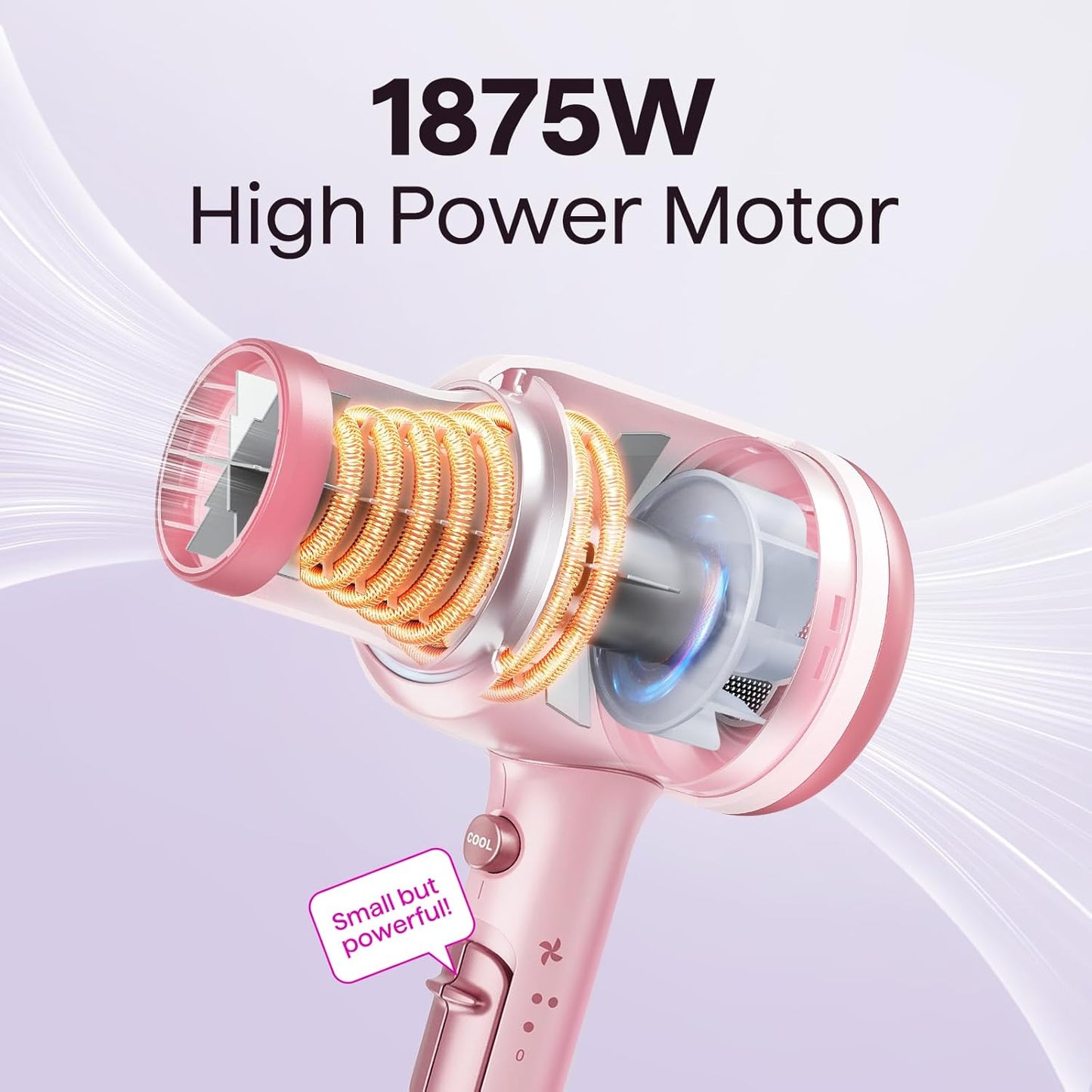 Wavytalk 1875W Ionic Hair Dryer | Diffuser & Attachments for Curly Hair