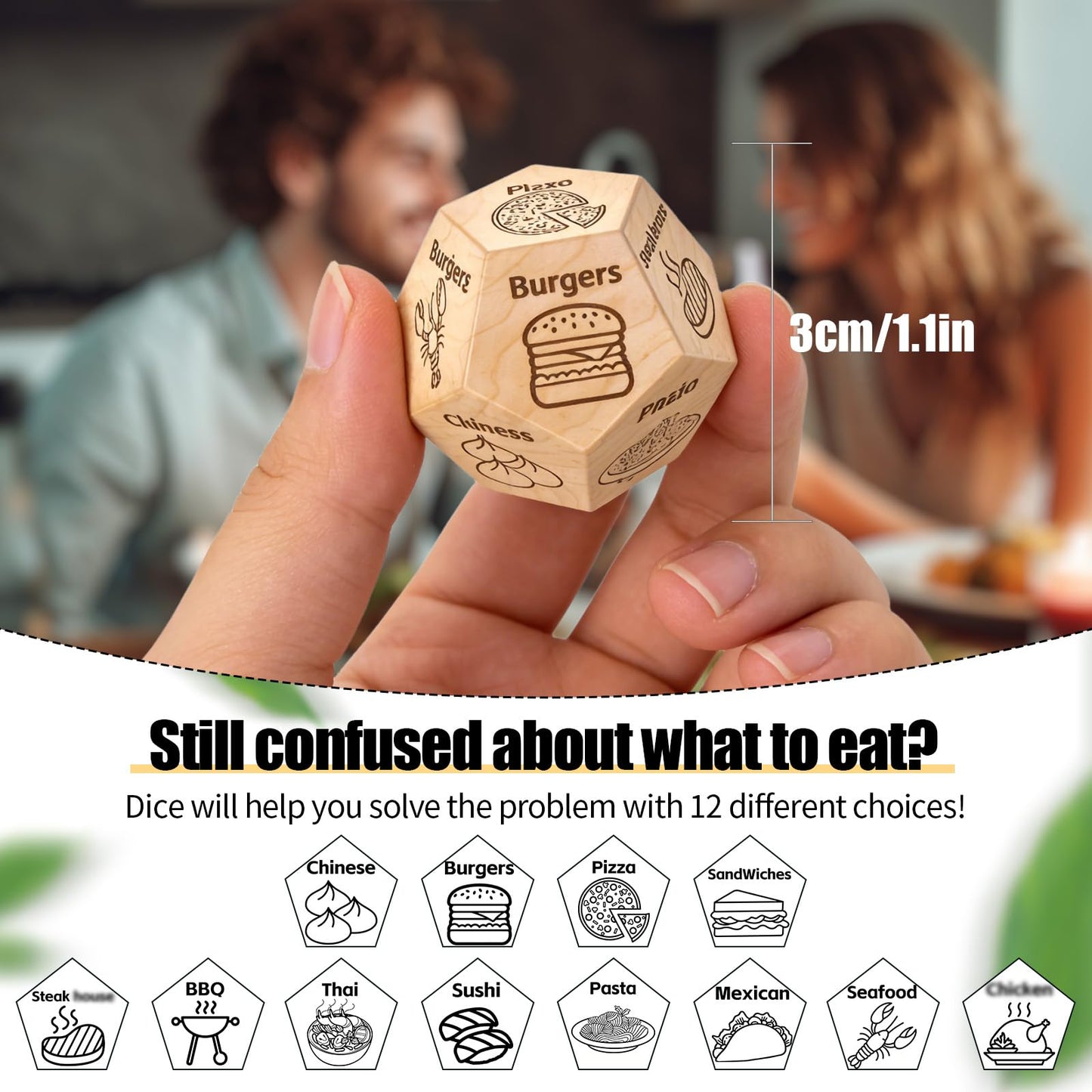 Valentines Day Gifts for Him Her Men Women, Food Dice Date Night Dice Anniversary Birthday Wedding Christmas Couples Gifts for Him Her Husband Wife Boyfriend Girlfriend Gag Gifts Stocking Stuffers