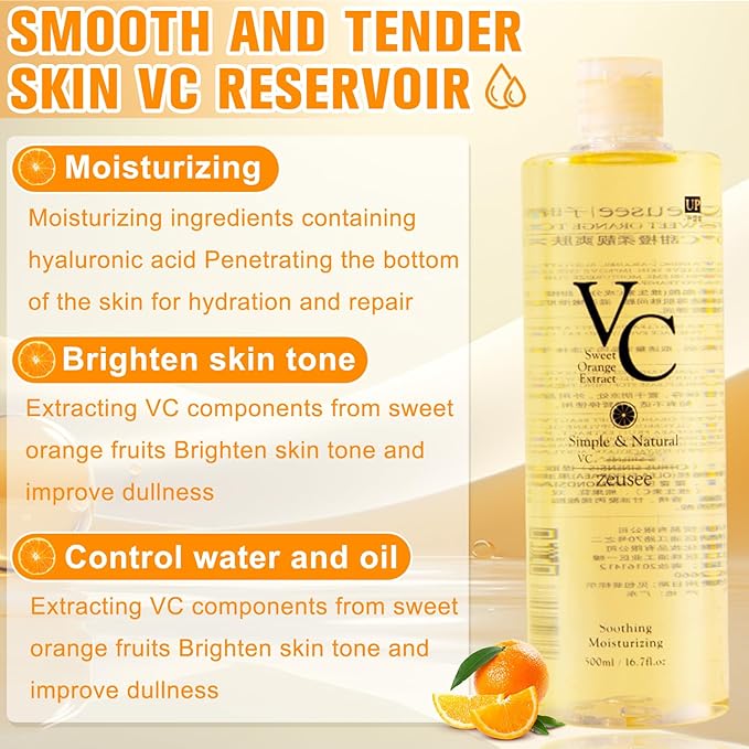 VC Toner, VC Toner Refreshing Hydrating Rejuvenating, Hydrating Facial VCToner,Deep Moisturing, Refreshing Water Lotion for All Skin Types, 300ml