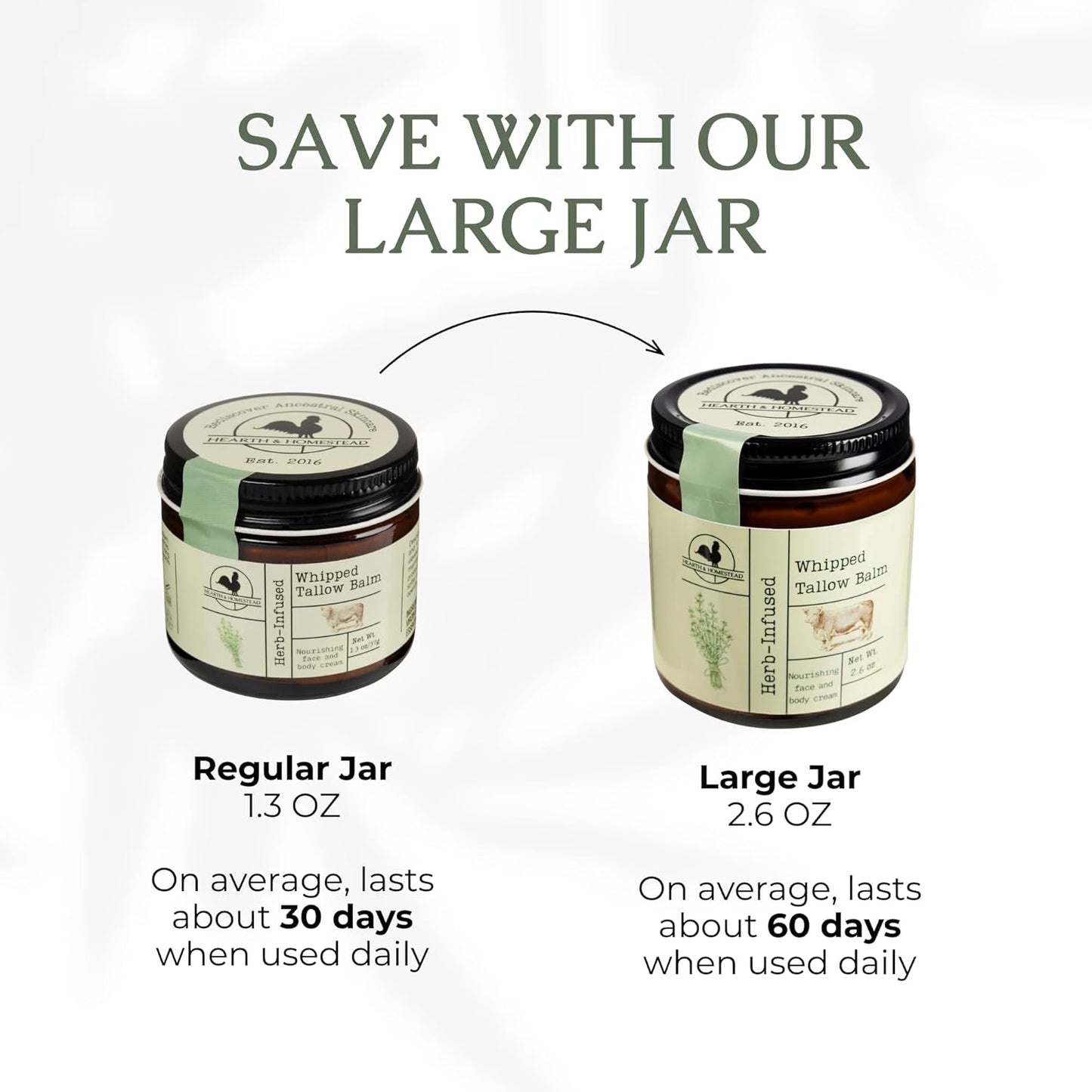 Handmade Organic Whipped Tallow Balm | Vanilla Orange | 1.3 Oz for Eczema & Rosacea