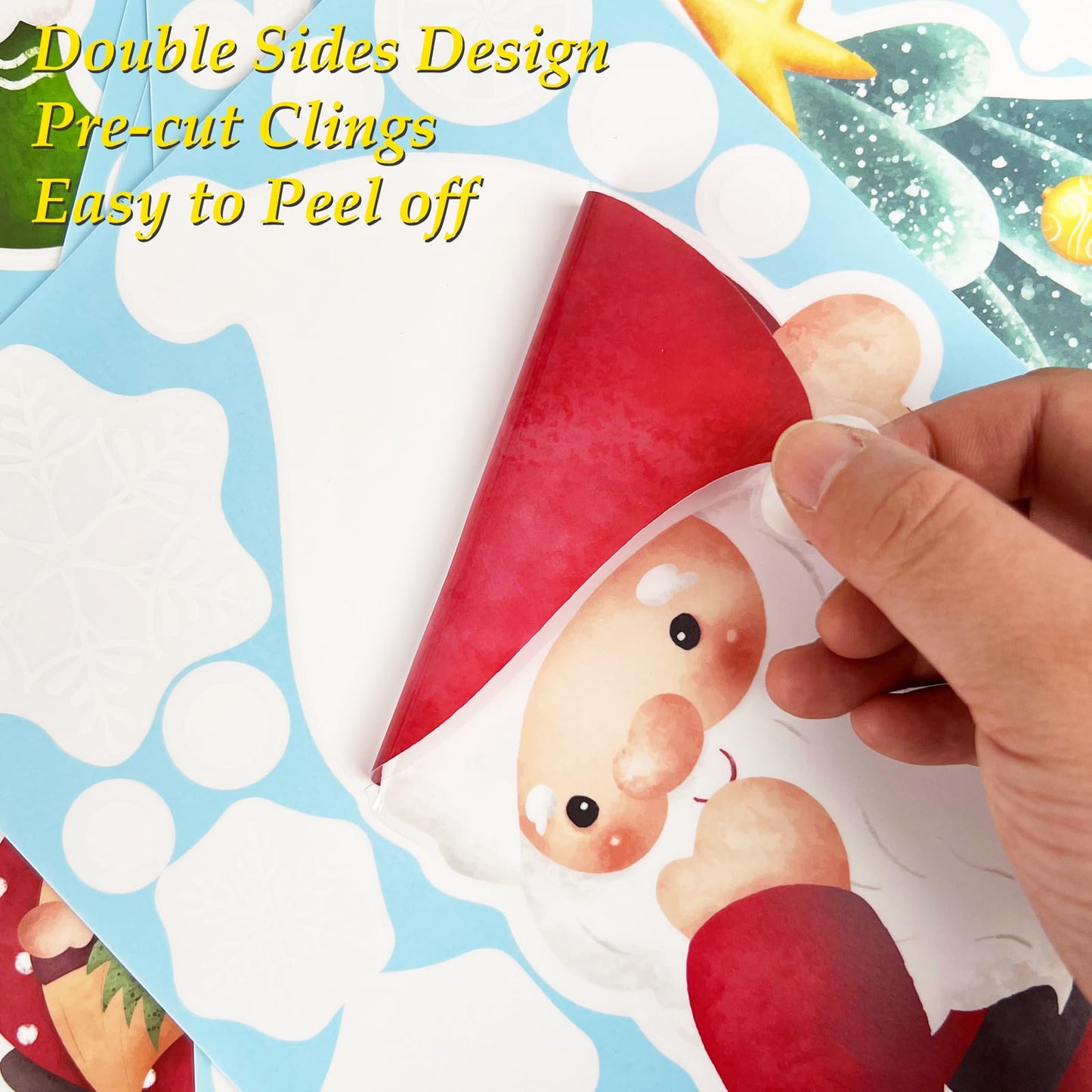 AOWDIAO Christmas Decorations 210 Pcs Christmas Window Clings for Glass Double-Side Reusable Cute Winter Holiday Window Stickers Decals Kids Home Decor