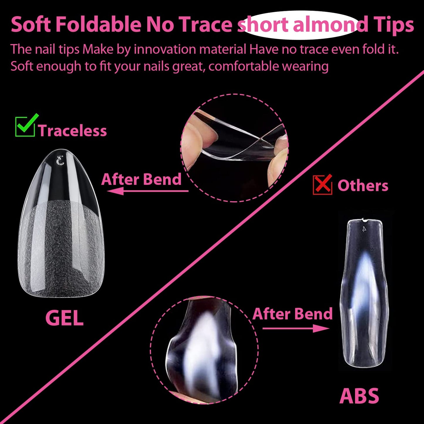 Soft Gel Nail Tips | 40ml Strong Adhesive Gel for Acrylic & Press-On Nails