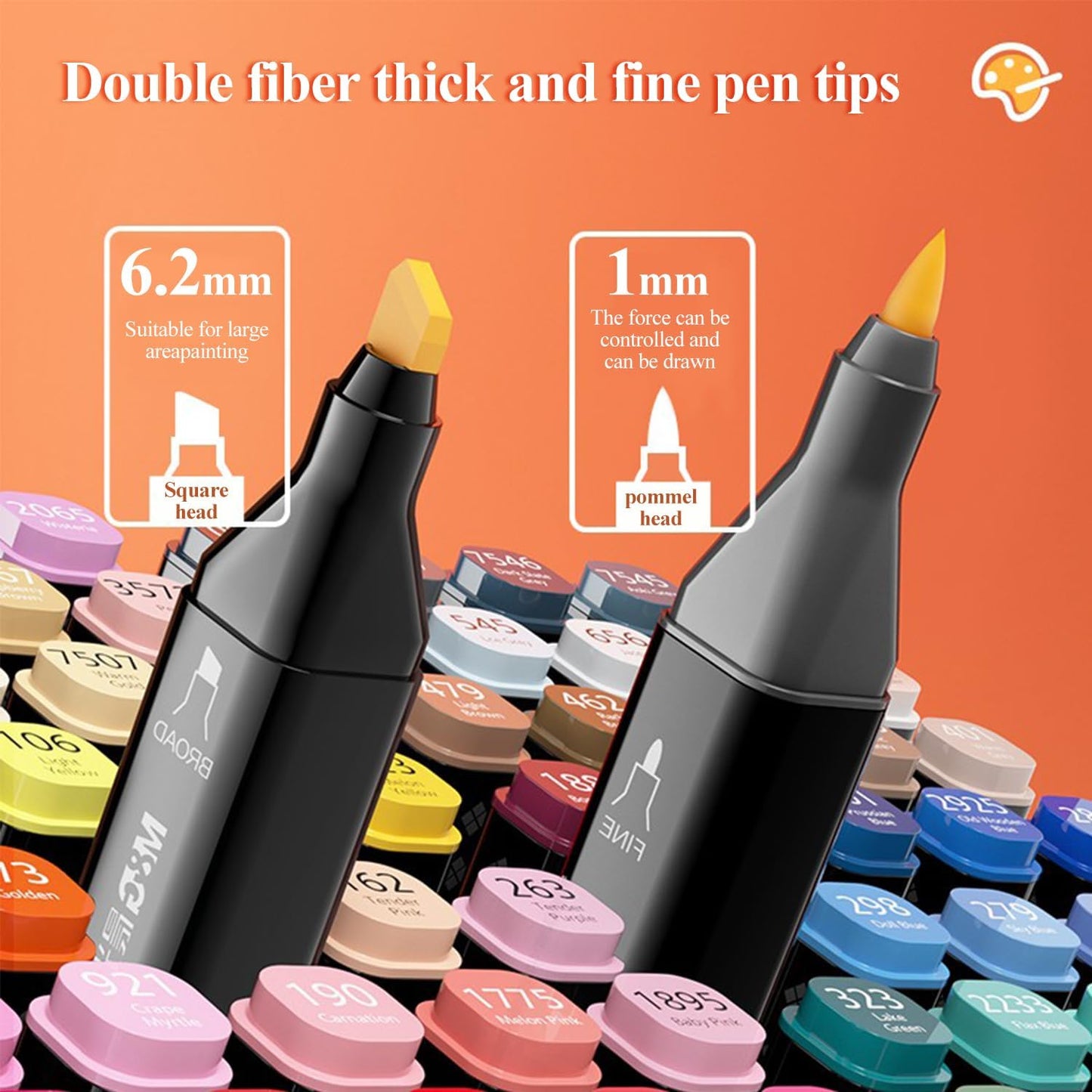 M&G 60 Colors Dual Tip Alcohol Art Sketch Markers, Drawing Markers for Adult Coloring Books, Drawing, Sketching, Doodling, Art Projects, School Supplies