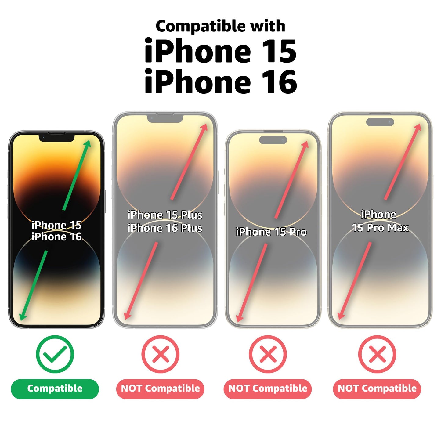 Casely iPhone 16, iPhone 15 Premium Tempered Glass Screen Protector