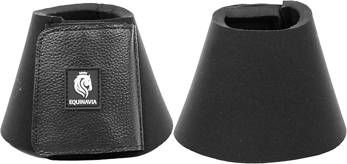 Equinavia Toki Bell Boots for Horses | Neoprene Overreach Boots - Black - S