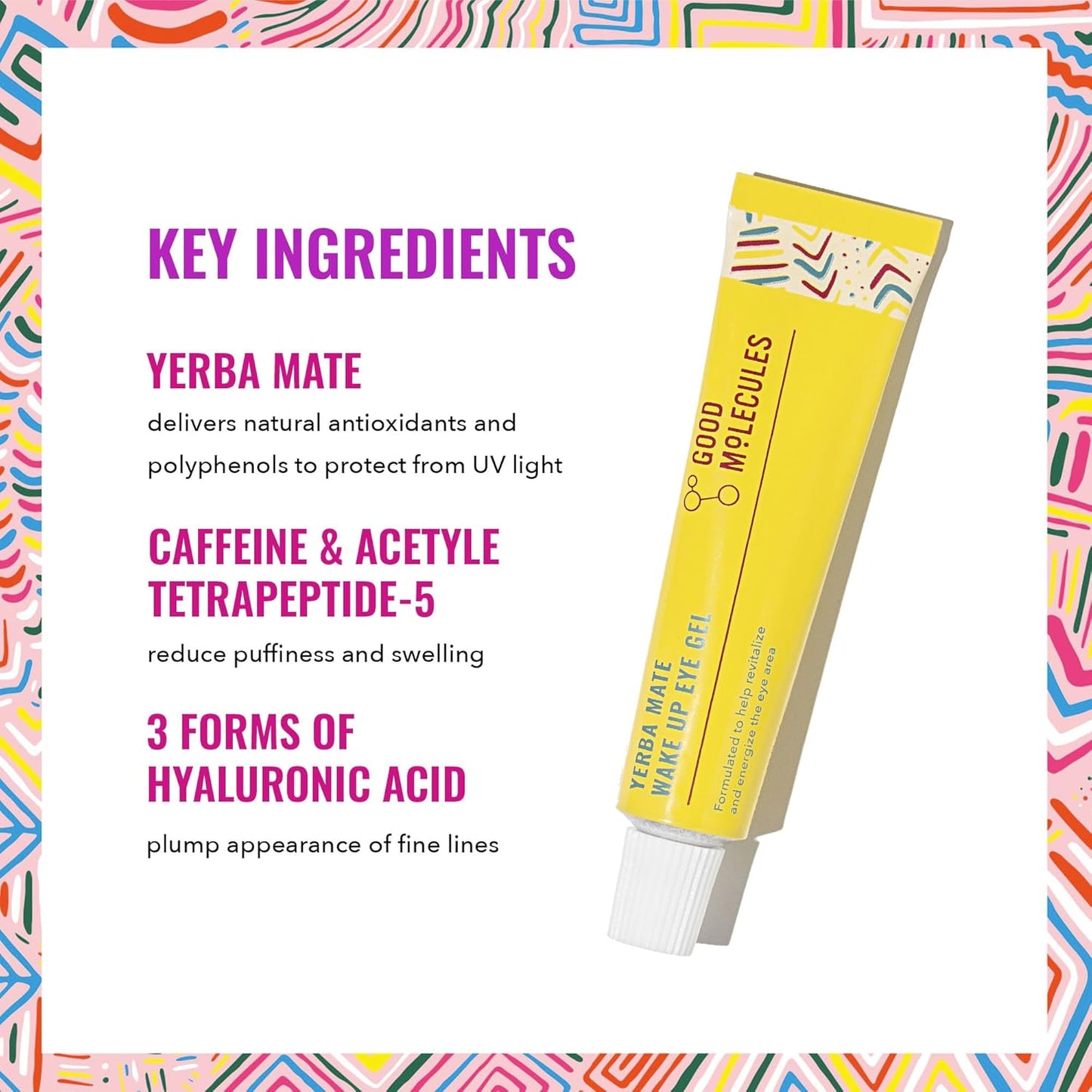 Yerba Mate Eye Gel | Hydrating Under Eye Cream with Caffeine & Hyaluronic Acid