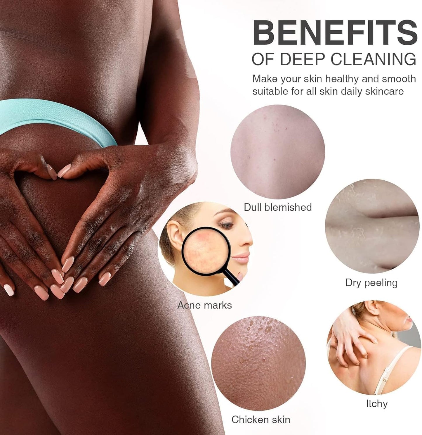Exfoliating African Bath Sponge Set – 6 Pieces | Skin Smoother for Daily Use
