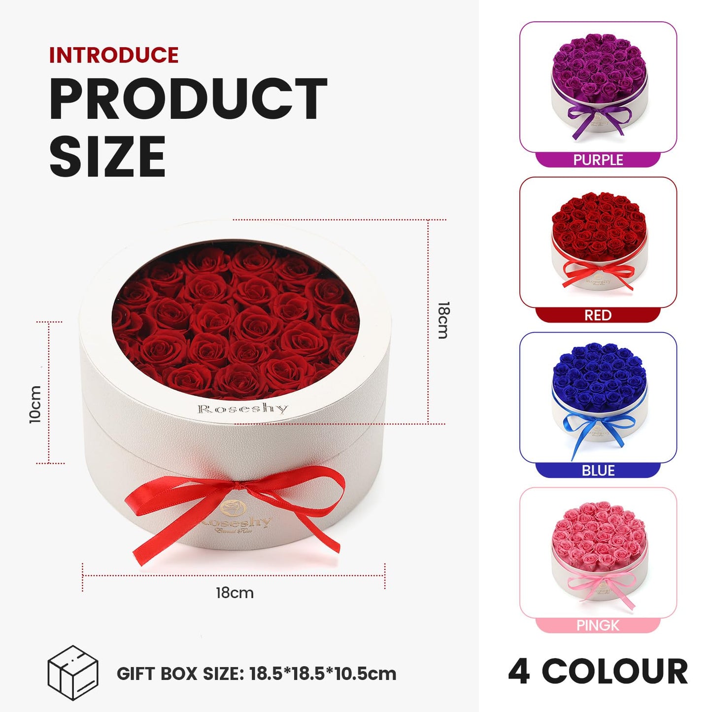 Valentines Day Flowers Roses Gifts for Her,16pcs Red Forever Preserved Roses in Heart Shape Gift Box,Valentines Day Delivery Prime Gifts-Roses Gifts for Women,Mom.