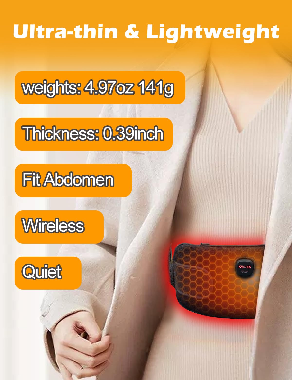 Portable Electric Heating Pad Cordless Period Heating Pad for Menstrual Cramps Pain Relief Back Cordless Period Small Rechargeable Wearable Battery Powered Lower Black Battery