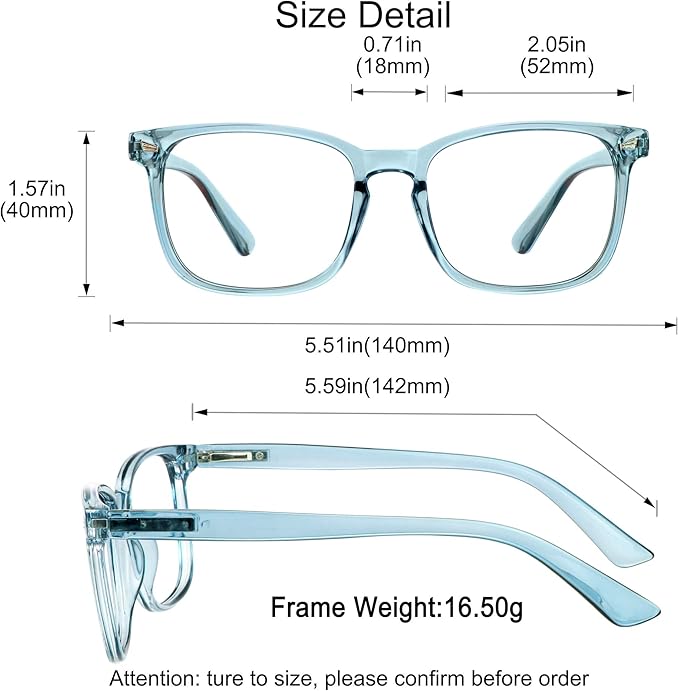 YEIN Bifocal Reading Glasses with Blue Light Blocking Lenses, Bifocal Reader for Women and Men, Vintage Square frame with Spring Hinge (+0.00/+1.75 magnification)
