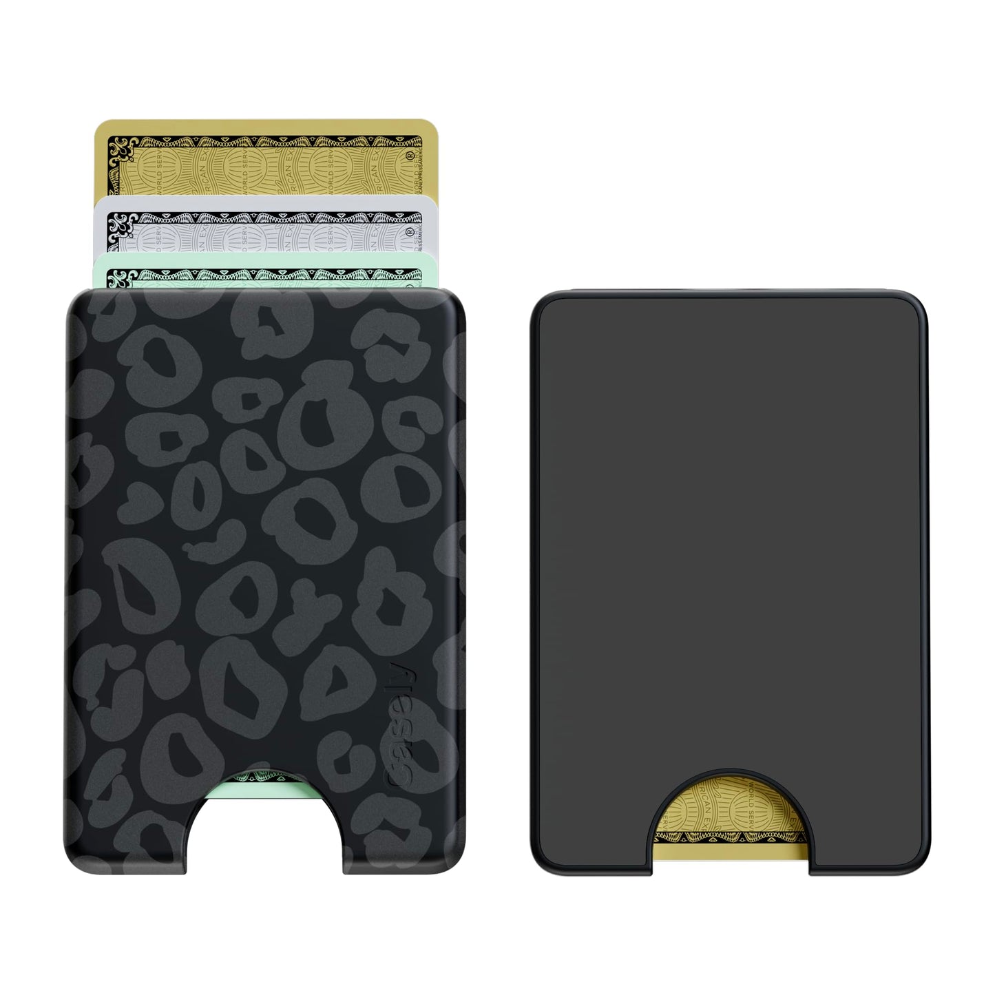 Casely MagWallet | Starfish Wishes | Coral Pink Shimmer | Slim Wallet Card Holder | Compatible with MagSafe | Soft-Touch Hard Silicone | Holds Up to 3 Cards
