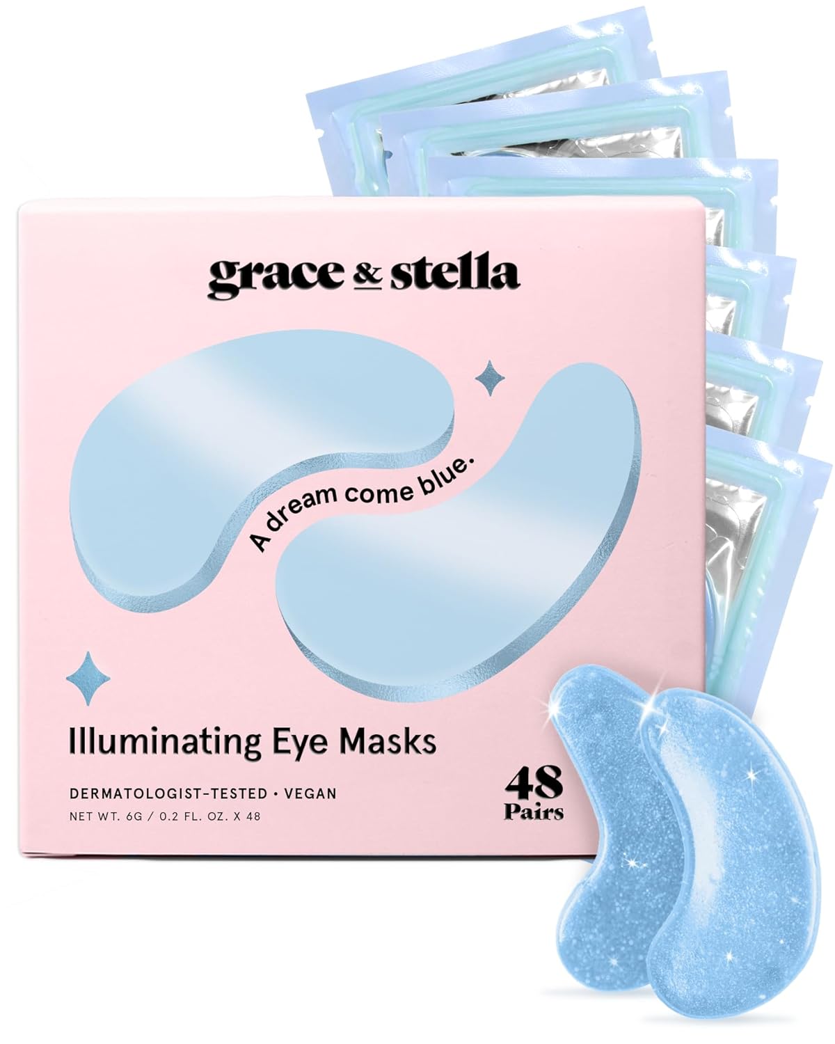 Under Eye Mask Patches | Reduce Dark Circles & Puffiness | Vegan Gel (72 Pairs)