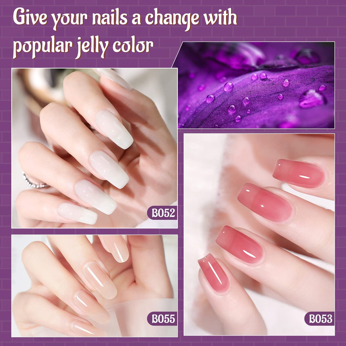 JODSONE 32-Color Jelly Gel Nail Polish Kit | High Shine & Matte Finish