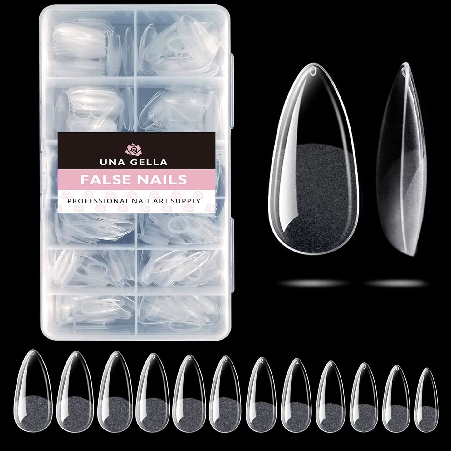 UNA GELLA 504Pcs Short Coffin Gel Press-On Nails | Pre-Etched For Women