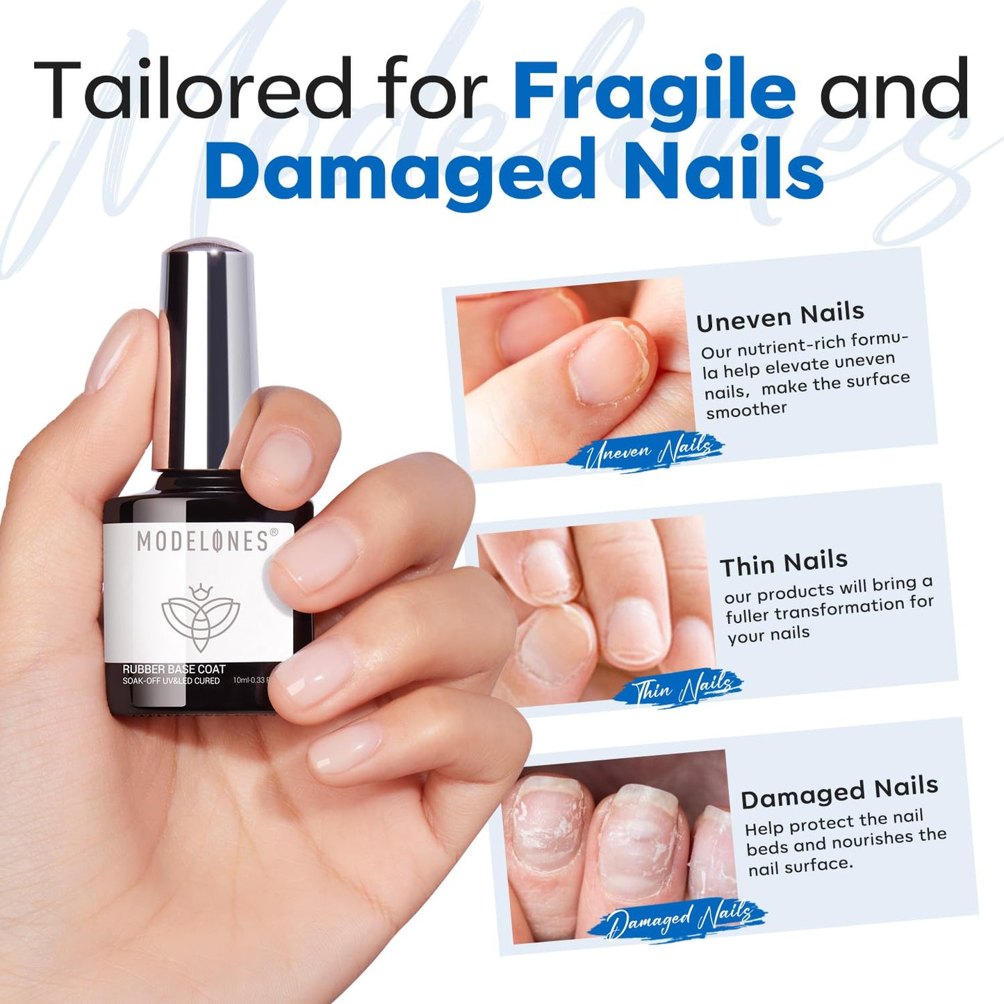 Milky White Rubber Gel Base Coat | 6-in-1 Builder for Strong Nails