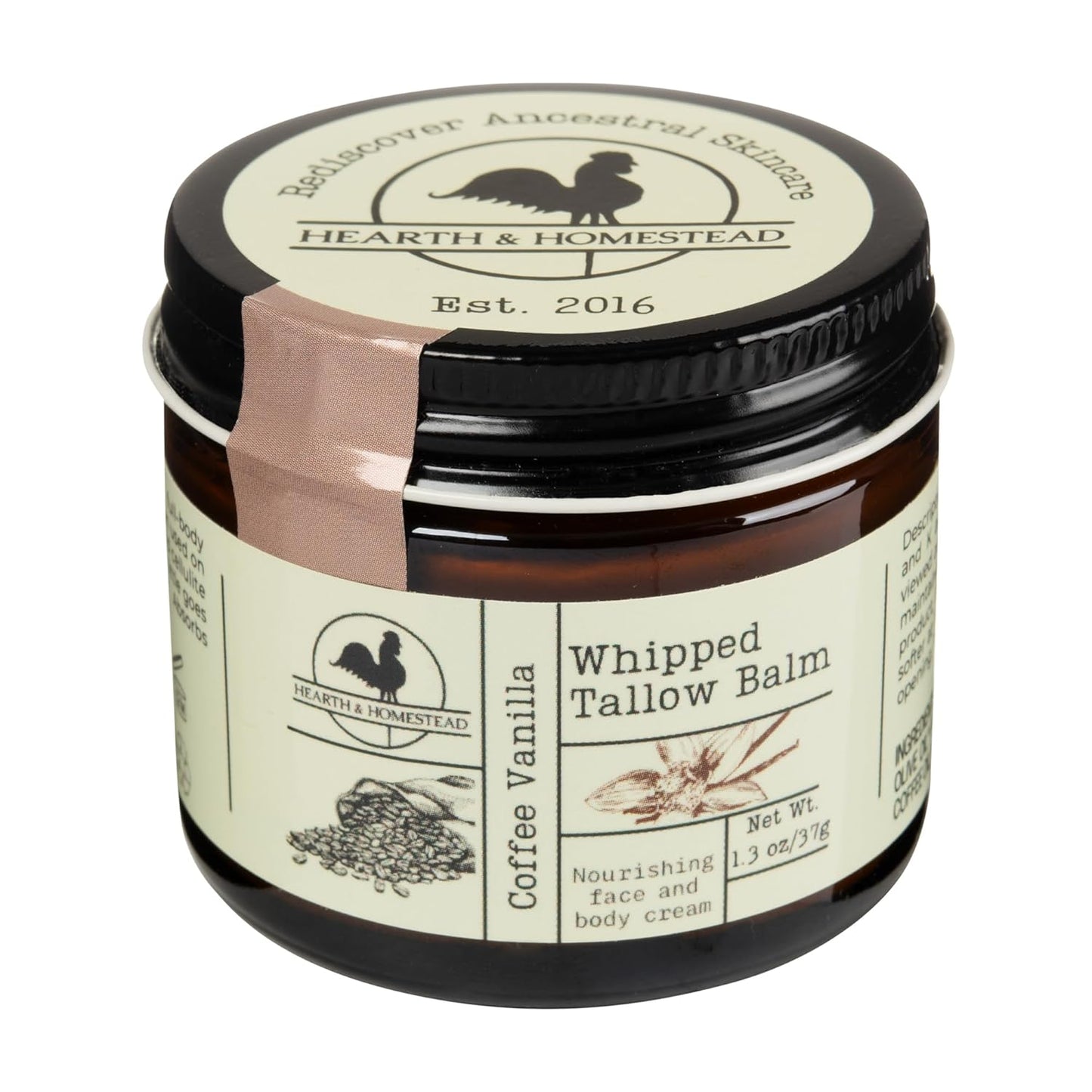 Handmade Unscented Whipped Tallow Balm | Organic Body Butter for Eczema & Rosacea - 1.3 oz
