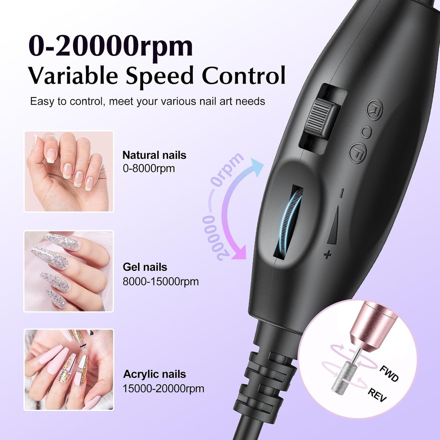 Professional Electric Nail Drill Kit | Portable Acrylic & Gel Nail File Tools
