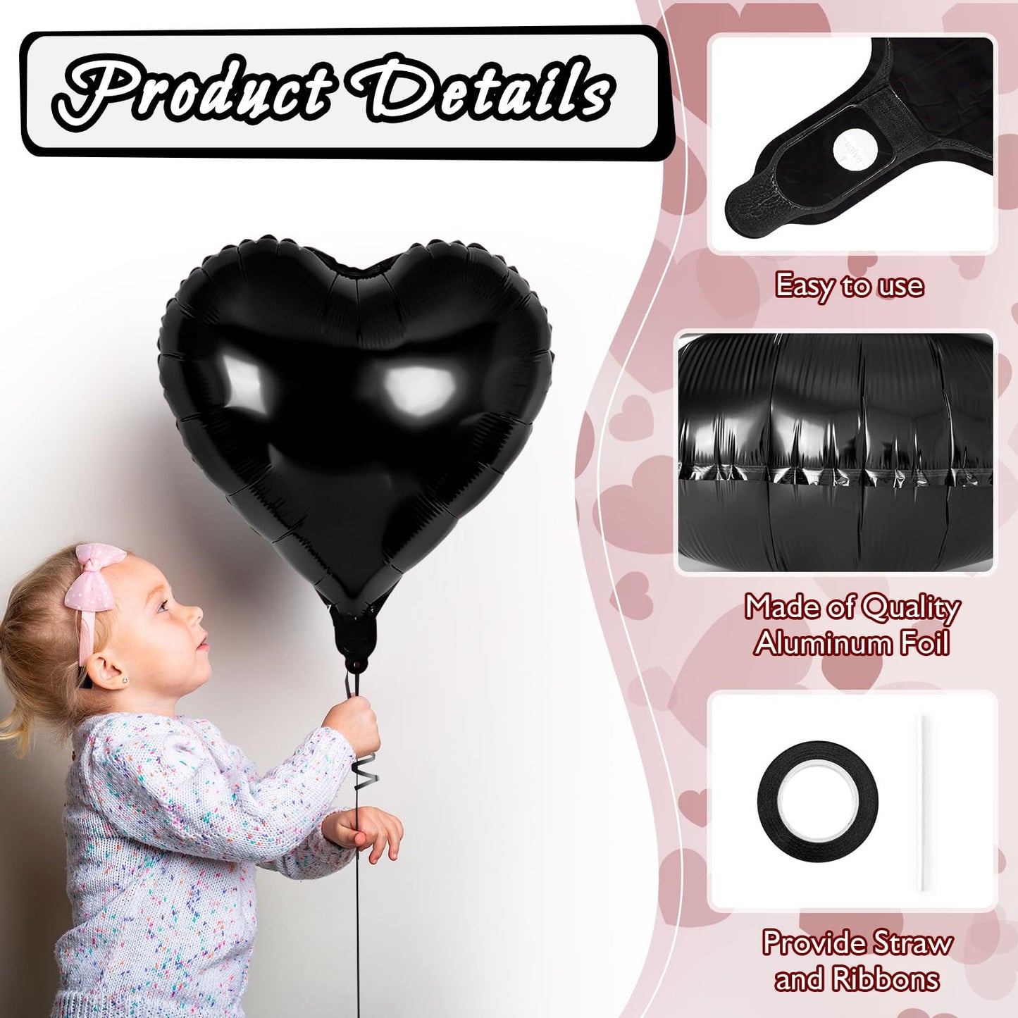 12 Pcs Red Heart Balloons,18 Inch Heart Foil Balloons Love Balloon Valentine Balloon for Birthday Party Wedding Engagement Party Baby Shower Valentine Day Decorations (red)