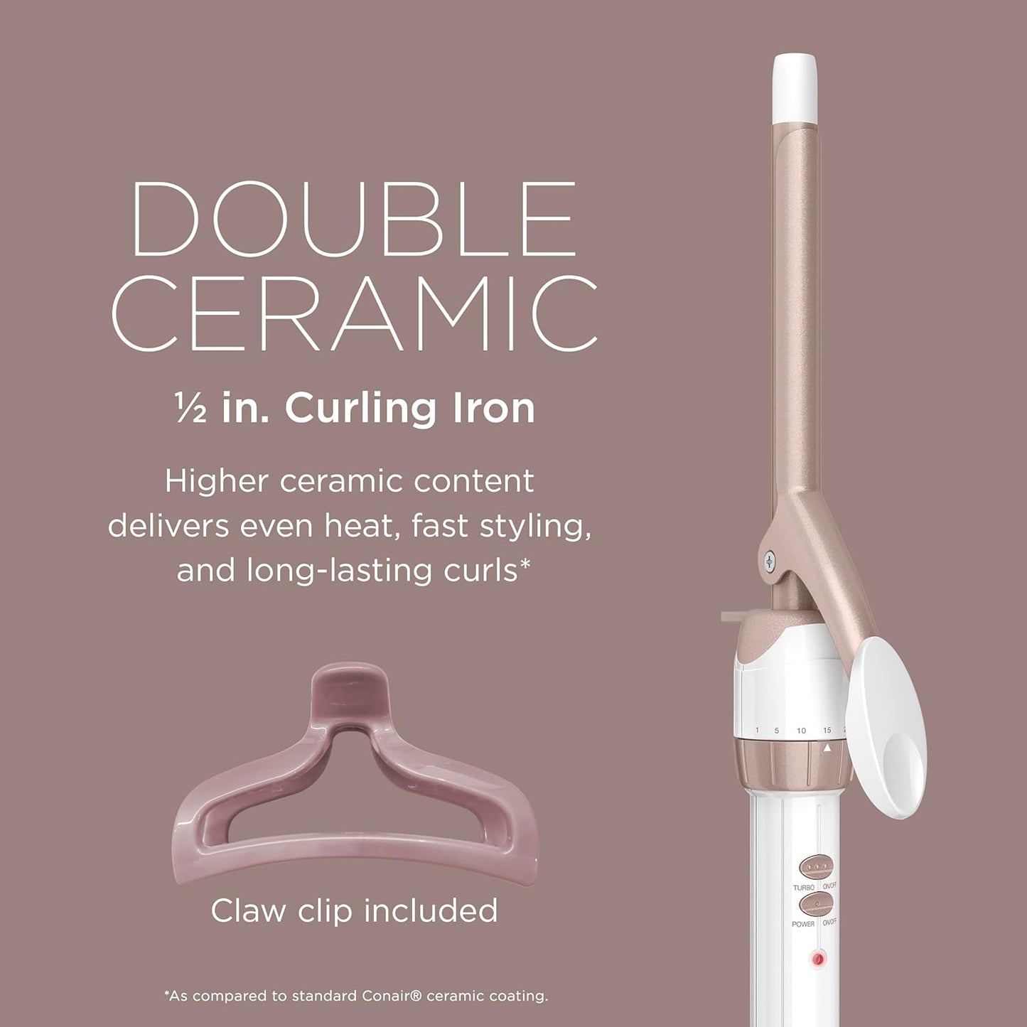Conair Double Ceramic 1.5-Inch Curling Iron | Soft Waves for Medium & Long Hair