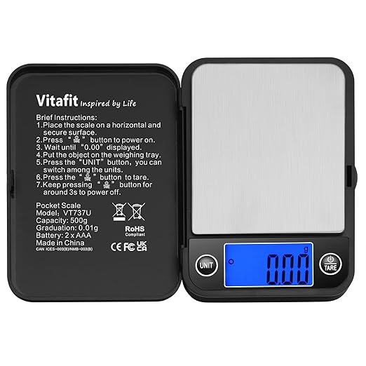 Vitafit Smart Body Fat monitros and 500g Digital Pocket Scale
