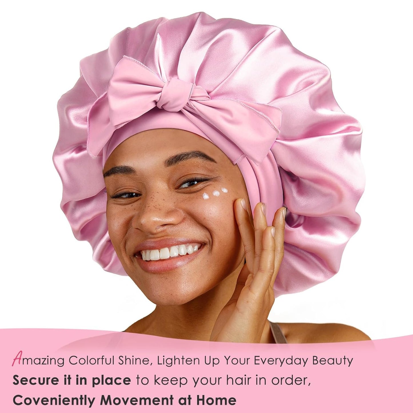 Silk Sleeping Bonnet for Women | Double Layer Satin Lined | Curly Hair | Yellow