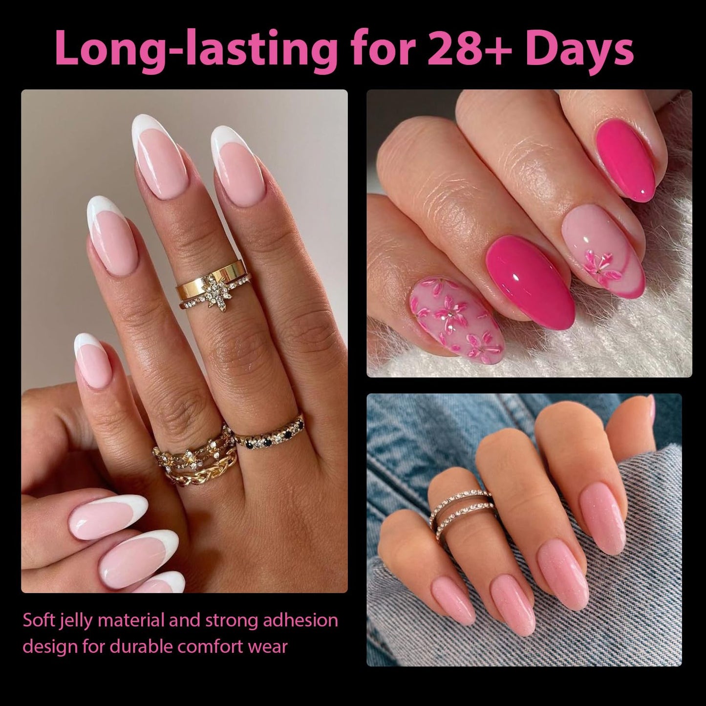 Soft Gel Nail Tips | 40ml Strong Adhesive Gel for Acrylic & Press-On Nails