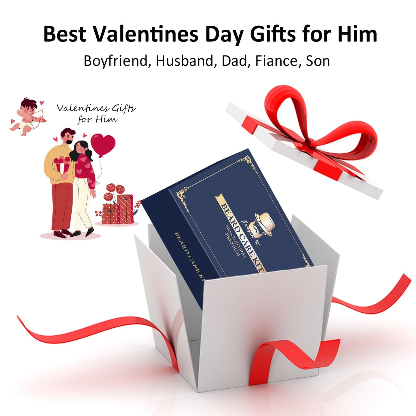 Jurgen K Valentines Day Gifts for Him, Beard Kit for Men's Daily Grooming, Moisturize & Soften Facial Hair, Men's Self Care Set, Anniversary | Birthday Gifts for Men Husband Boyfriend Dad Son