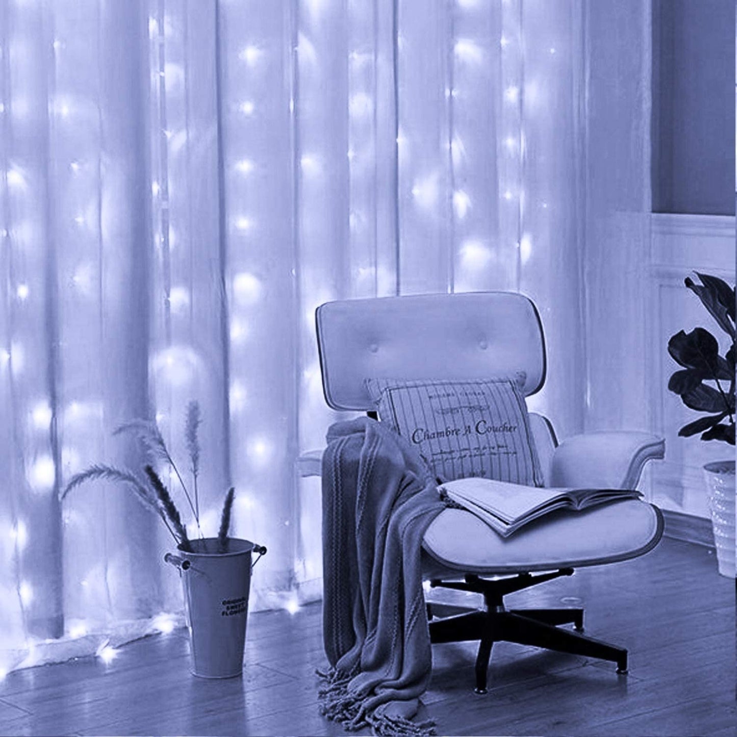 FUNPENY Window Curtain String Lights, 300 LED 8 Lighting Modes Fairy Lights USB Powered, Waterproof Lights for Christmas Bedroom Party Wedding Home Garden Wall Decorations (White)