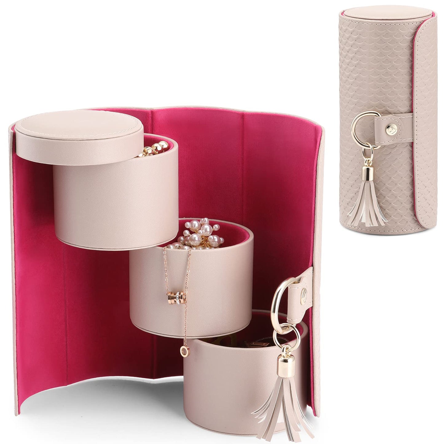 Vlando Viaggio Valentines Day Gifts for Her - Small Jewelry Case Box - Travel Essential Accessories for Women, Travelers, Couples, Mom, Friends, Bridesmaid