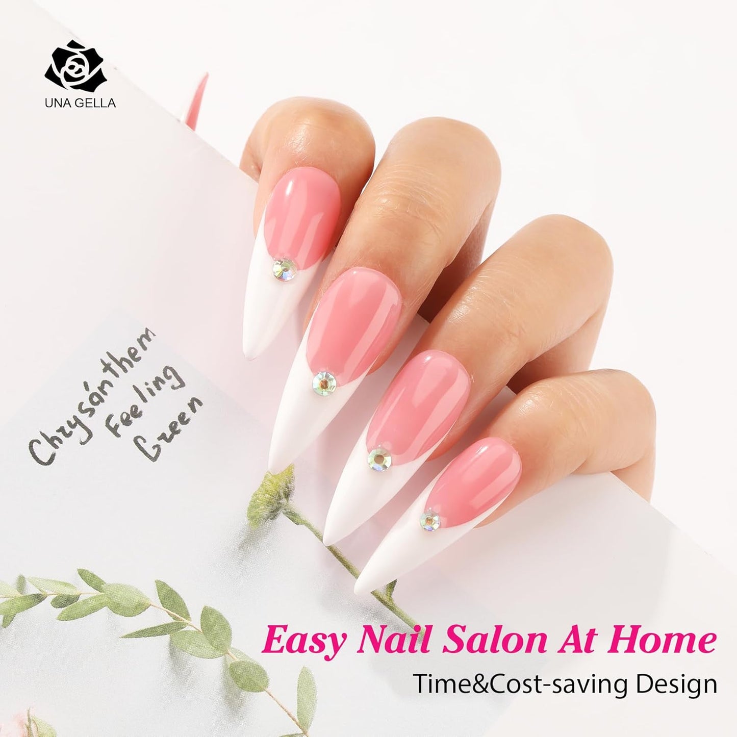 UNA GELLA 504Pcs Short Coffin Gel Press-On Nails | Pre-Etched For Women