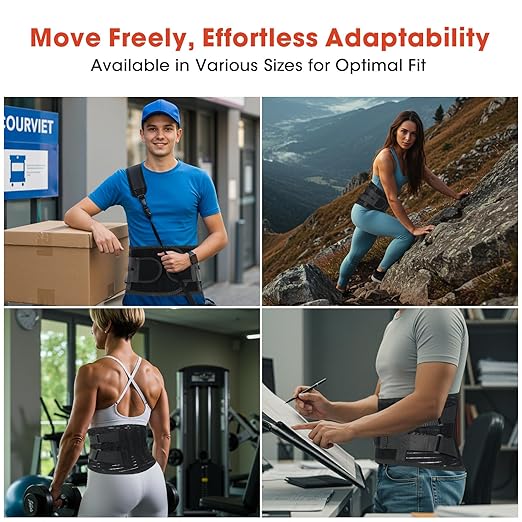 Back Brace for Lower Back Pain Relief with Bionic Support System,Lumbar Support Belt for Men Women,Breathable Mesh with 3D Lumbar Pad for Herniated Disc, Sciatica, Scoliosis(Black，S)