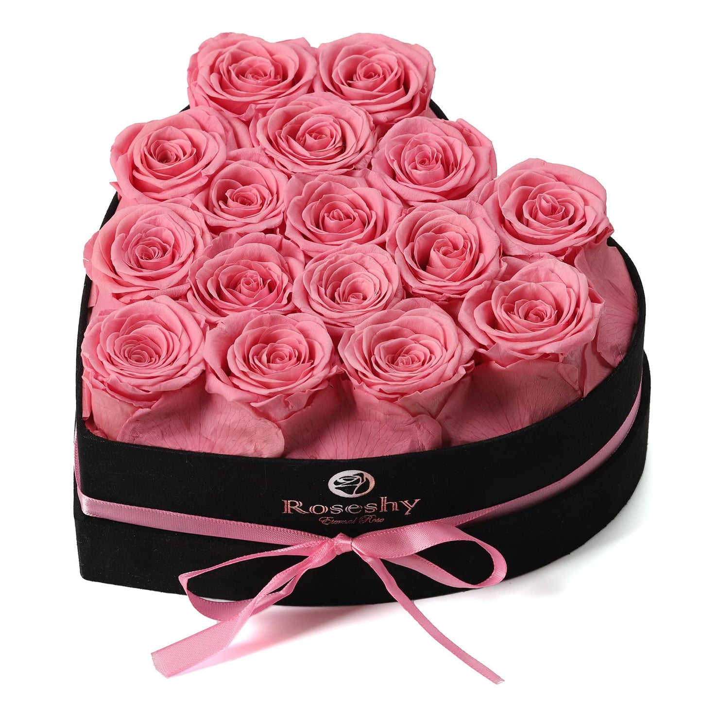 Valentines Day Flowers Roses Gifts for Her,16pcs Red Forever Preserved Roses in Heart Shape Gift Box,Valentines Day Delivery Prime Gifts-Roses Gifts for Women,Mom.