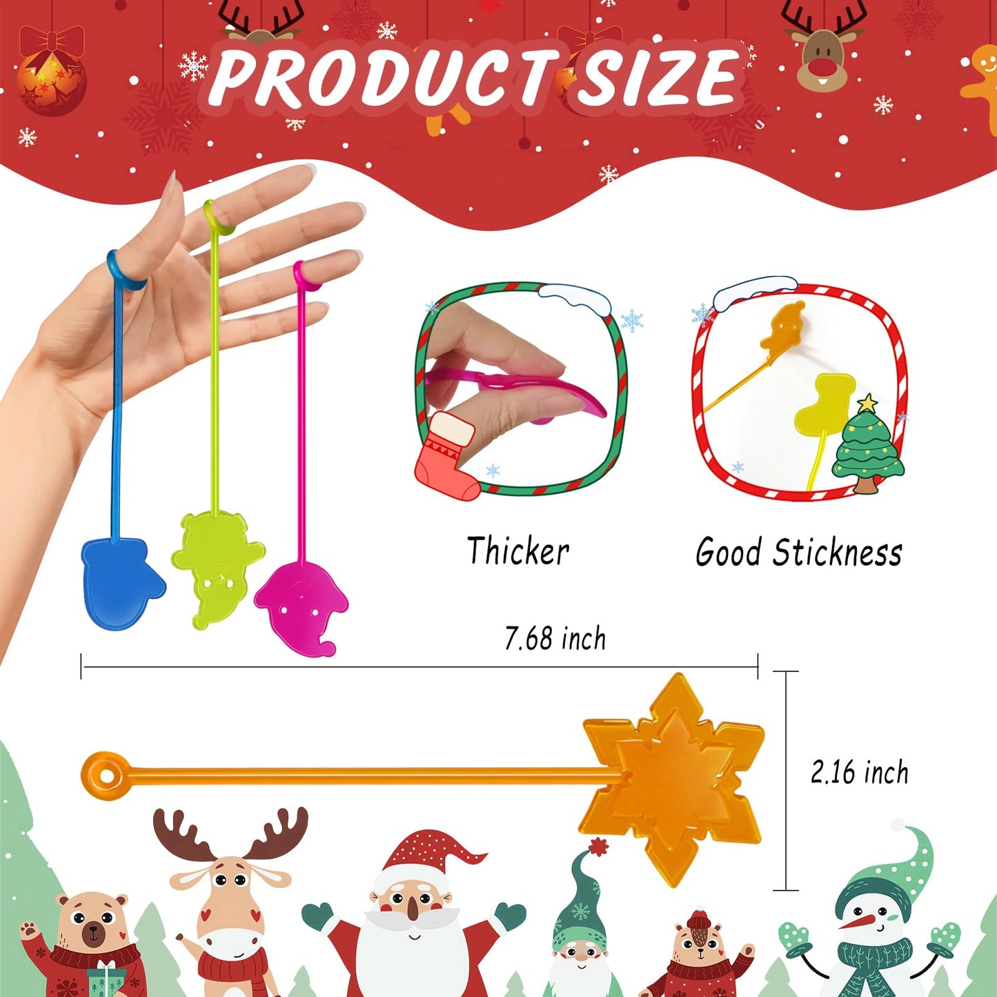 Valentines Sticky Hands Bulk 48PCS Valentines Day Gifts for Kids Classroom Prizes Valentines Party Favors for Kids Stretchy Heart Sticky Hand Toy Valentines Day Goodie Bag Stuffers Kid Party Supplies