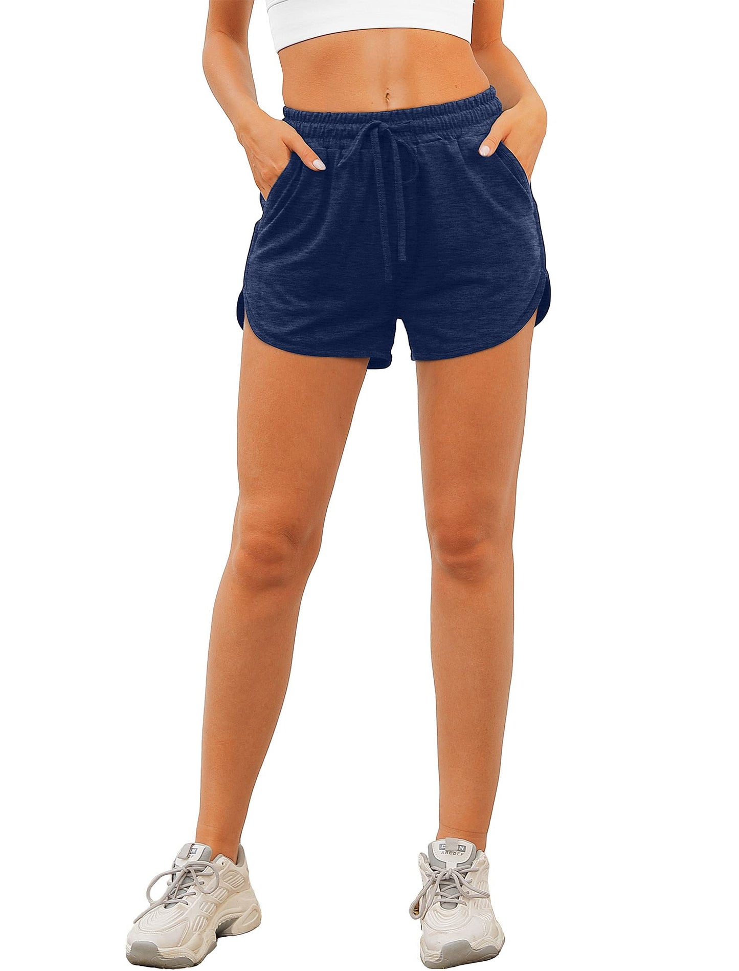 Aloodor Yoga Shorts for Women Casual Summer Running Shorts Fitness XXL