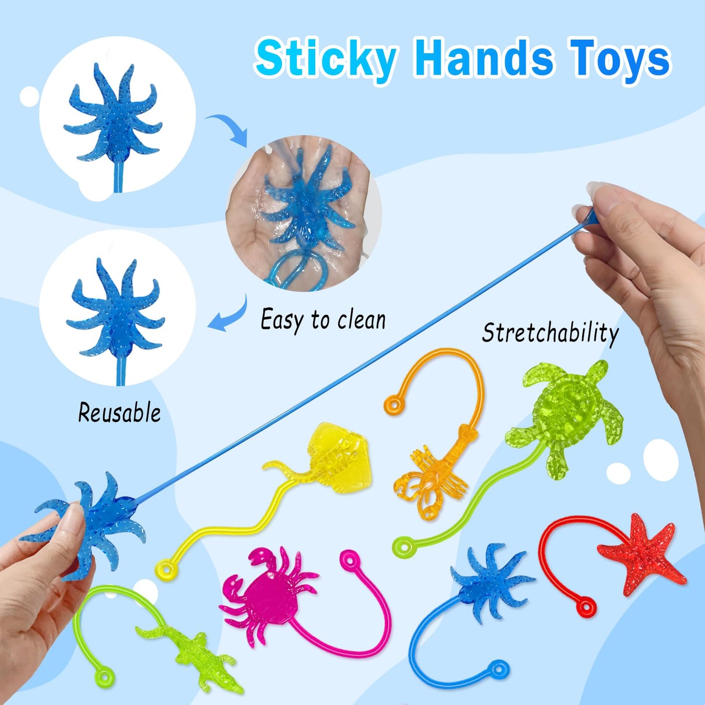 Valentines Sticky Hands Bulk 48PCS Valentines Day Gifts for Kids Classroom Prizes Valentines Party Favors for Kids Stretchy Heart Sticky Hand Toy Valentines Day Goodie Bag Stuffers Kid Party Supplies