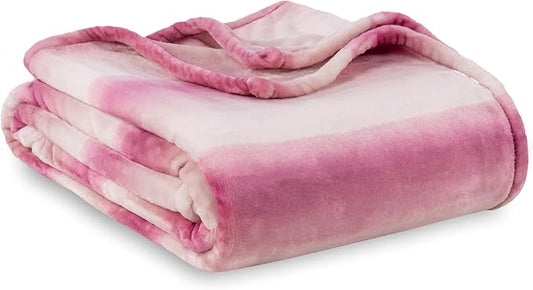 Berkshire Blanket-Classic Heavyweight Warm Soft Printed VelvetLoft® Plush Blanket, King Size Soft Fuzzy Blanket for Couch Sofa Bed, Purple Pitch, 90in x 108in
