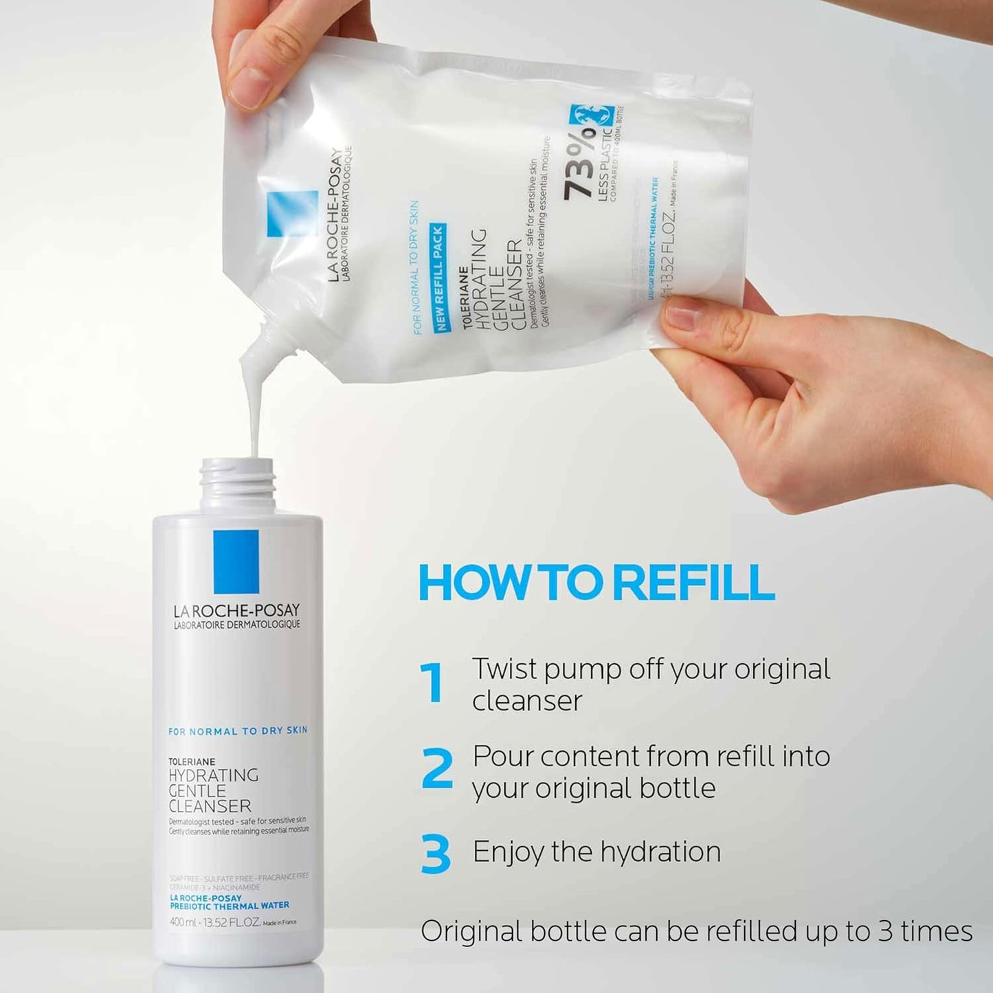 La Roche-Posay Toleriane Hydrating Face Cleanser | Niacinamide & Ceramides | Fragrance-Free, For Sensitive Skin