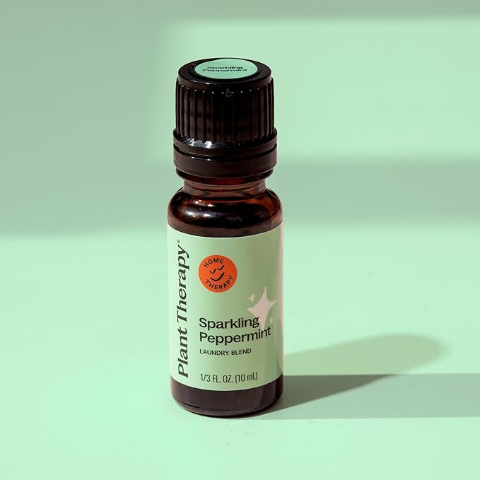 Plant Therapy Sparkling Peppermint Laundry Essential Oil Blend 10 mL (1/3 oz) Pure, Undiluted, Wash Fragrance and Scent Enhancer