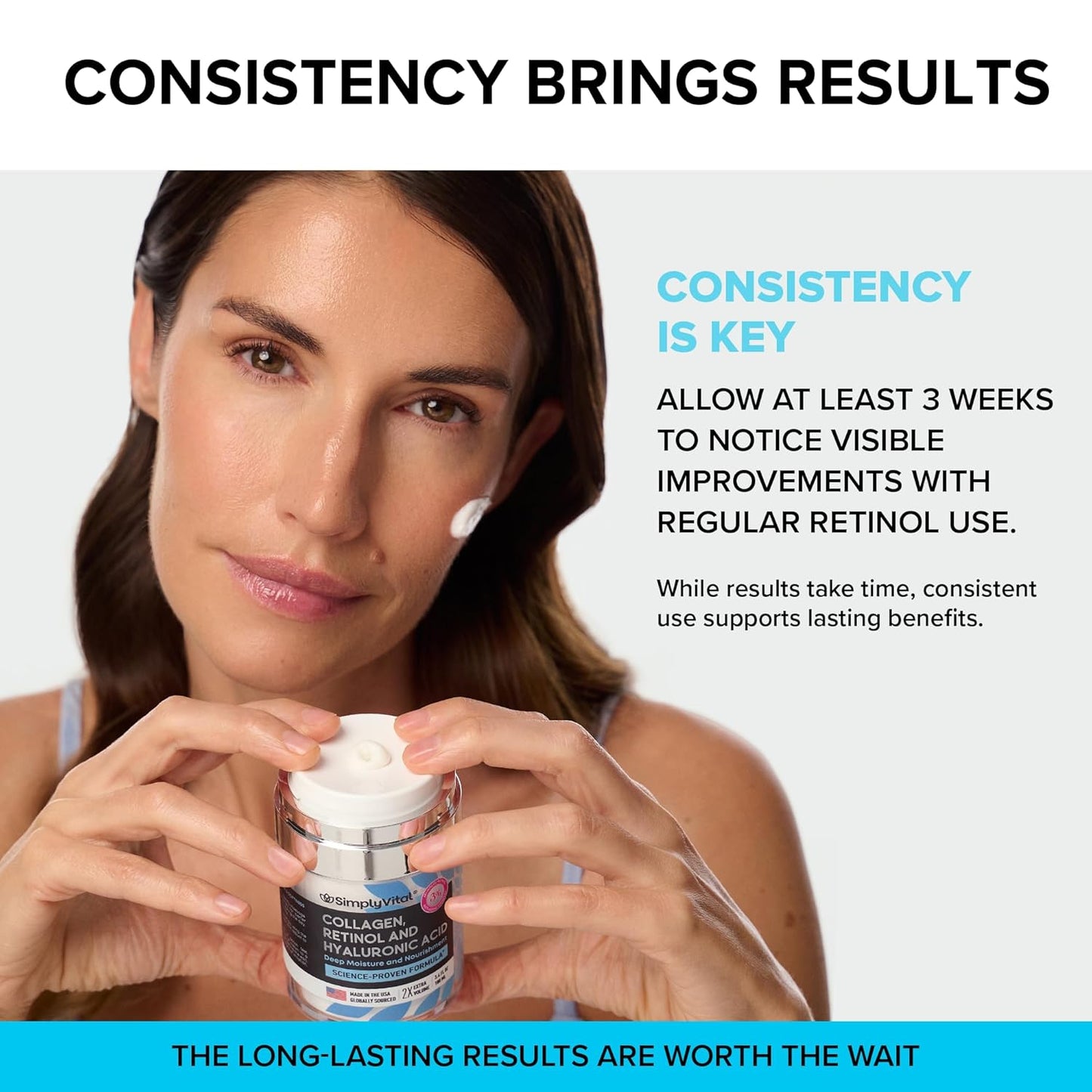 Collagen Face Moisturizer | Anti-Aging Retinol Cream with Hyaluronic Acid | 2-Pack