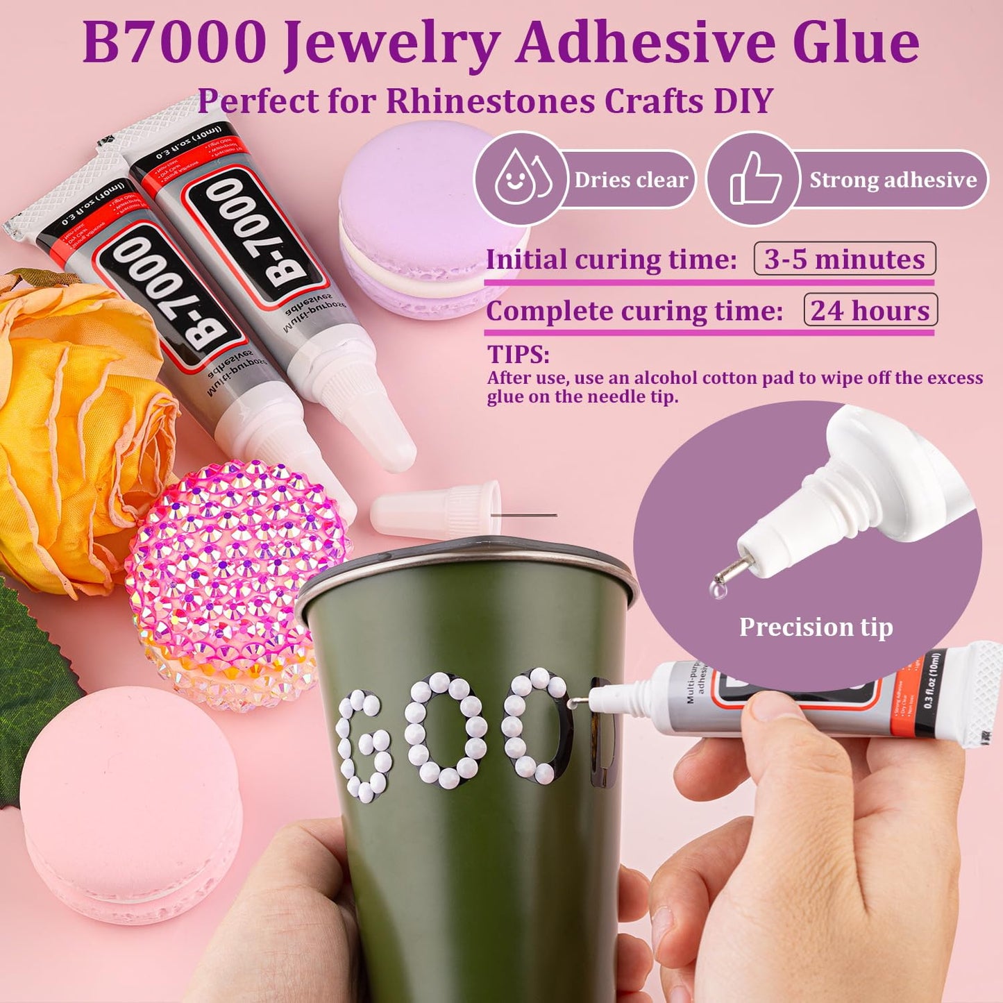 30000Pcs White Rhinestones for Bedazzling with B7000 Jewelry Glue, Bedazzler Kit Flatback Gems, Resin Rhinestones for Crafting Crafts Clothing Shoes Fabric Nail Art Assorted Size 2/3/4/5/6mm