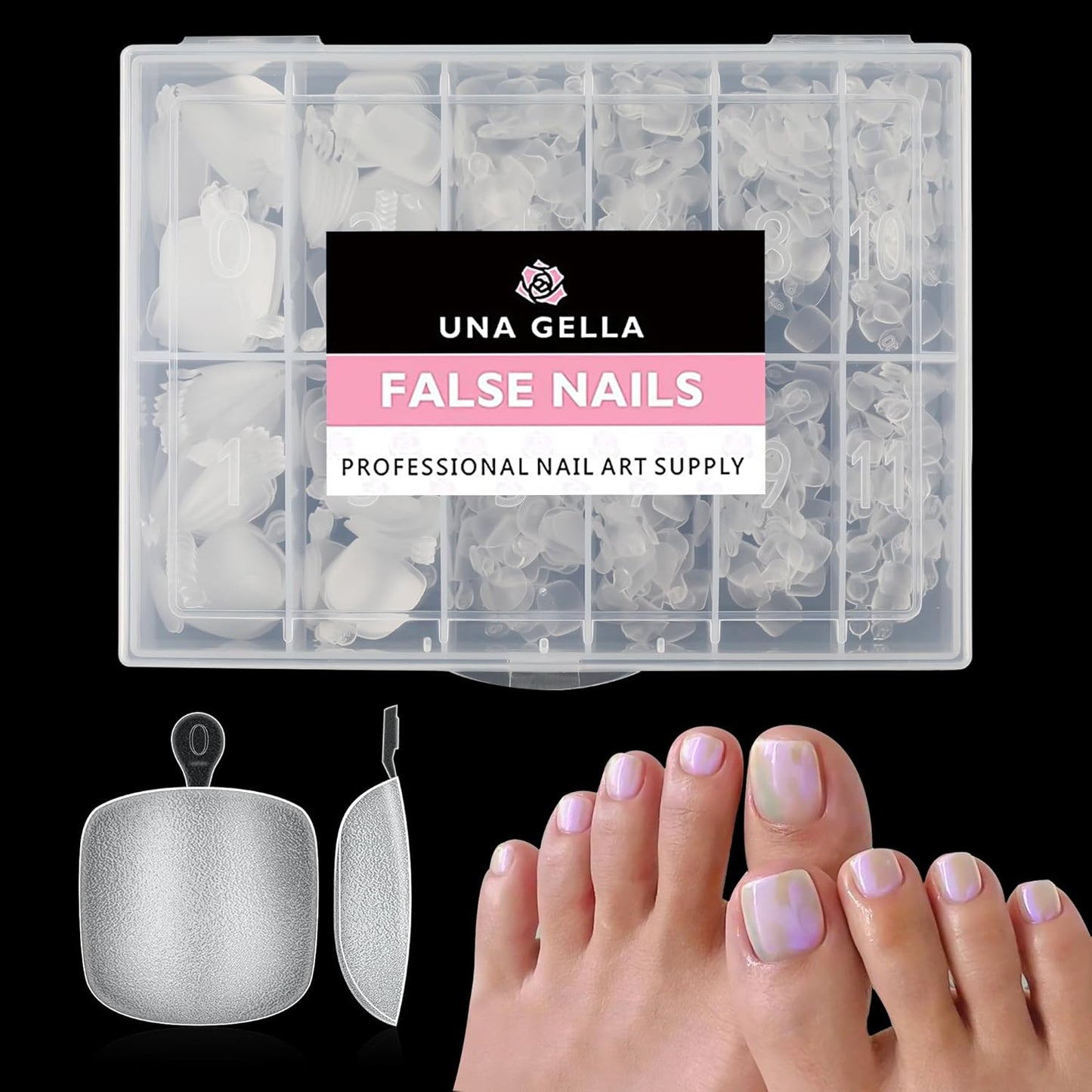 Short Coffin Press-On Nails | 216pcs Gel Tips for DIY Acrylic Extensions