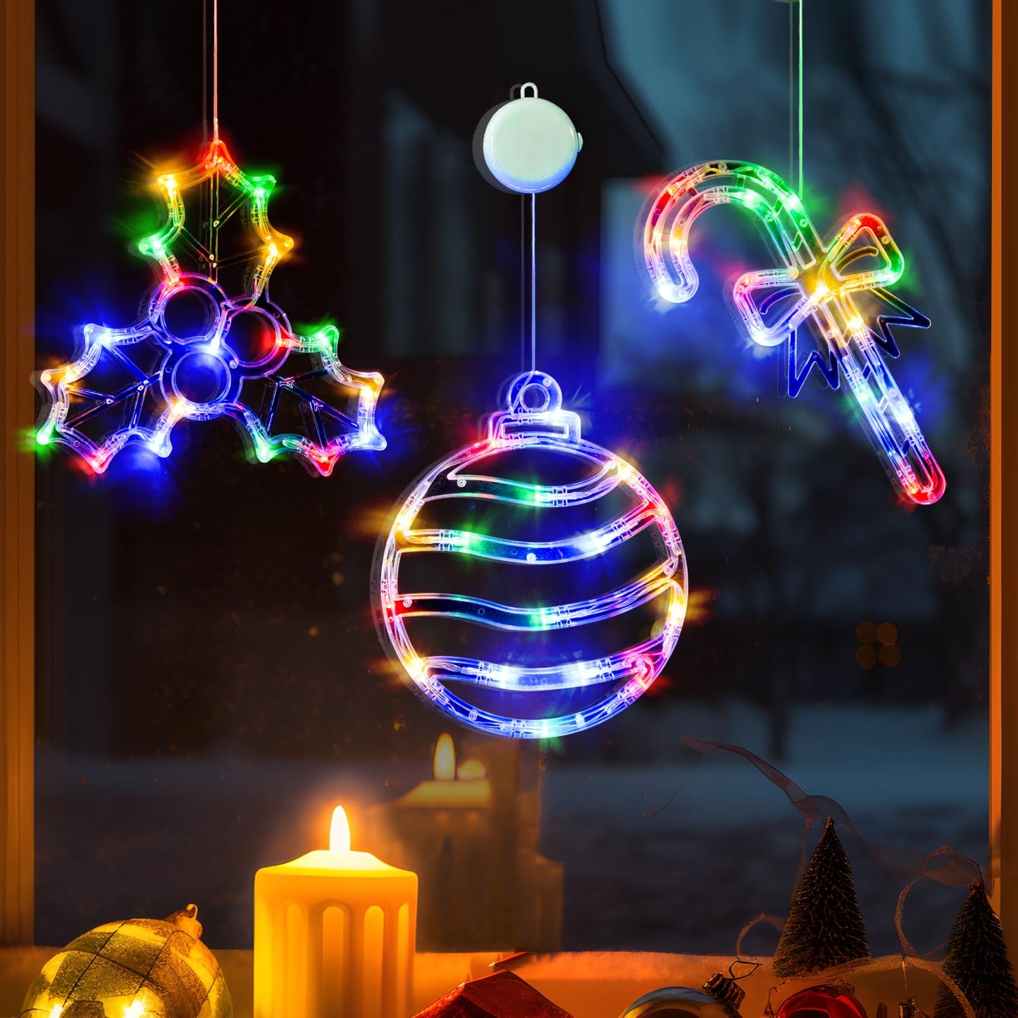 LOLStar Valentines Day Window Lights Decor with Timer, 3 Pack Battery Operated Red Heart-Shaped Window Decorations Silhouette Sucker LED Lamp Slow Fade Mode Romantic Light for 2026 Holiday Indoor Home