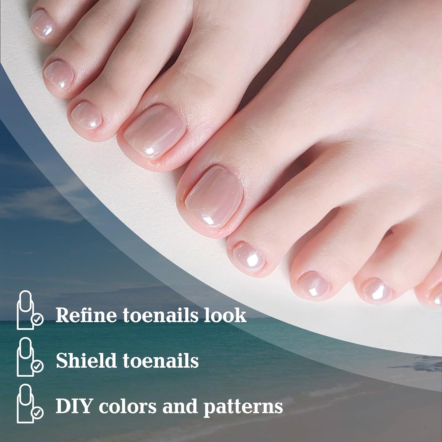 UNA GELLA 504Pcs Short Coffin Gel Press-On Nails | Pre-Etched For Women