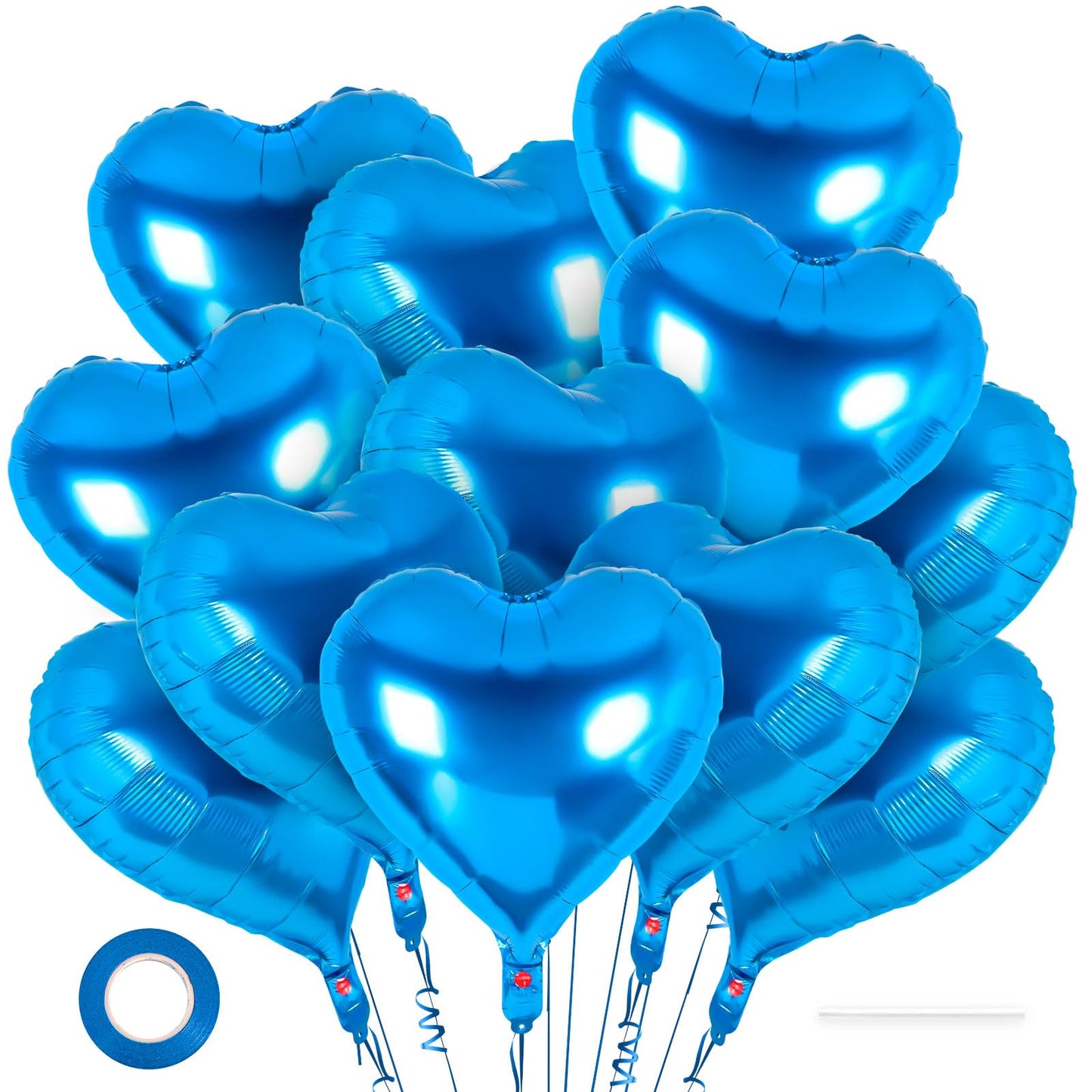 12 Pcs Red Heart Balloons,18 Inch Heart Foil Balloons Love Balloon Valentine Balloon for Birthday Party Wedding Engagement Party Baby Shower Valentine Day Decorations (red)