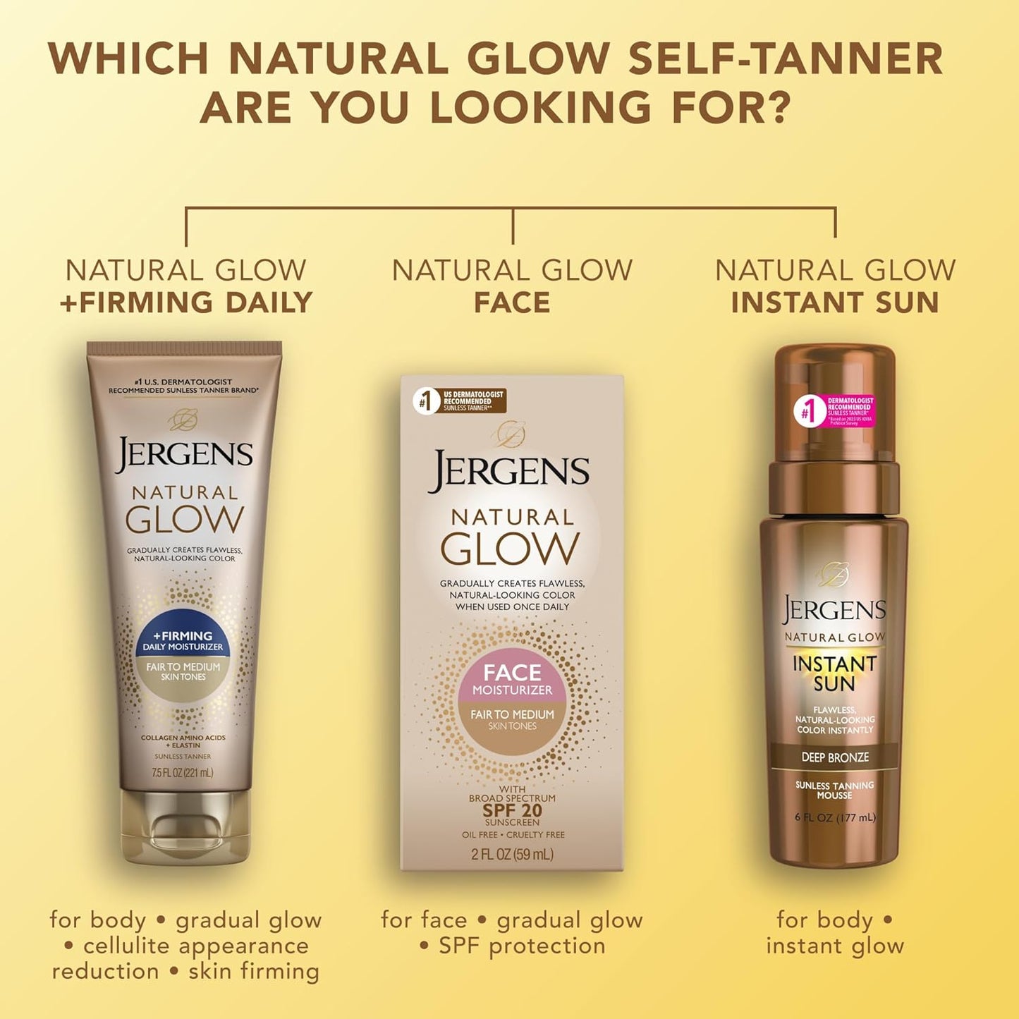 Jergens Natural Glow Daily Moisturizer | Firming for Medium to Tan Skin