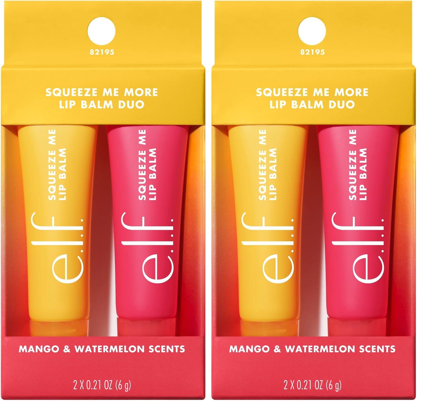 e.l.f. Squeeze Me More Lip Balm Duo, Moisturizing Balm For A Sheer Tint Of Color, Made With Hyaluronic Acid, Vegan & Cruelty-Free, Cherry & Bubblegum