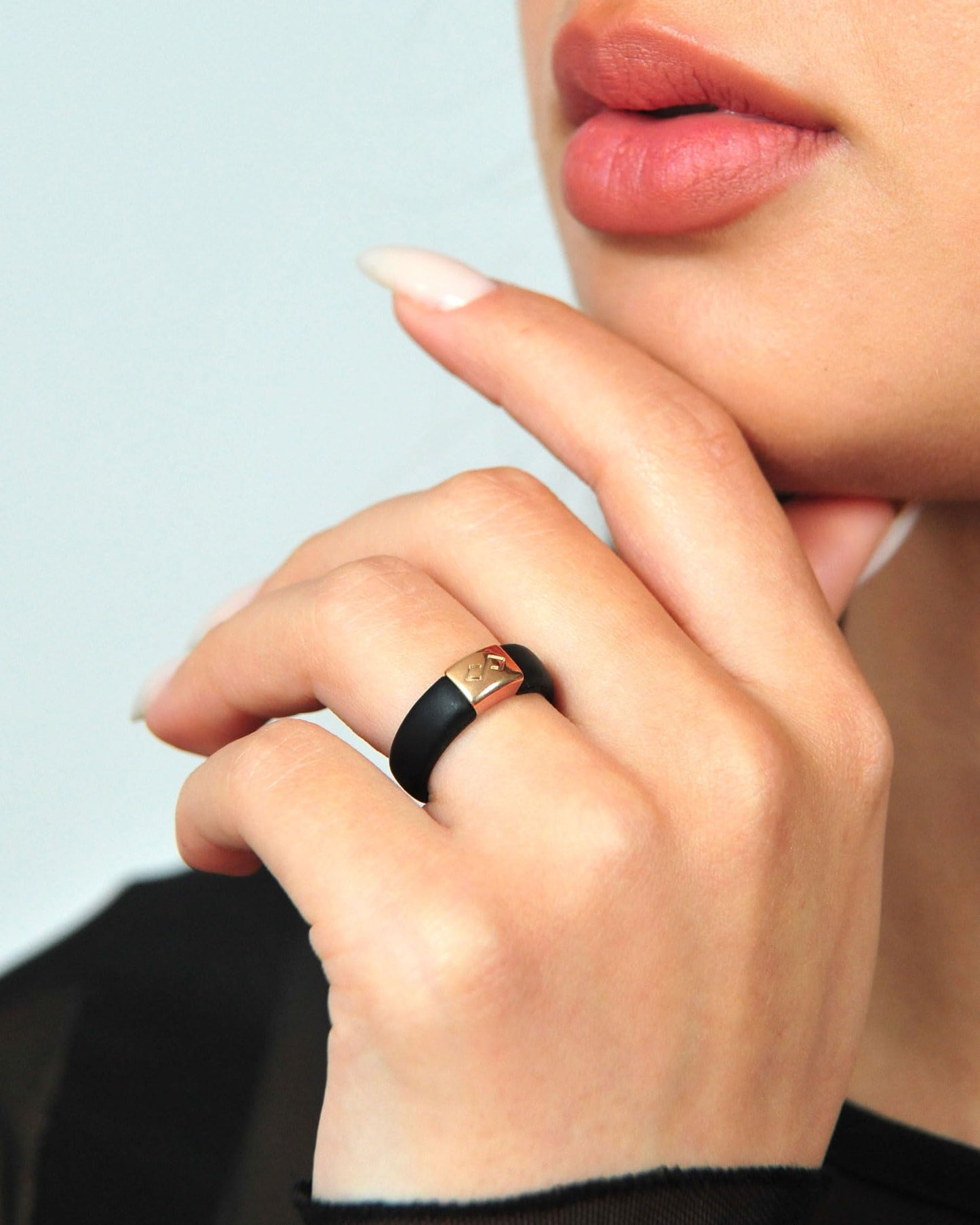 Rinfit Matching Silicone Rings for Couples - Silicone Wedding Bands Sets for Him and Her - MetalInfinity & Infinity Patented Design - Black & Black - Women 8 & Men 11