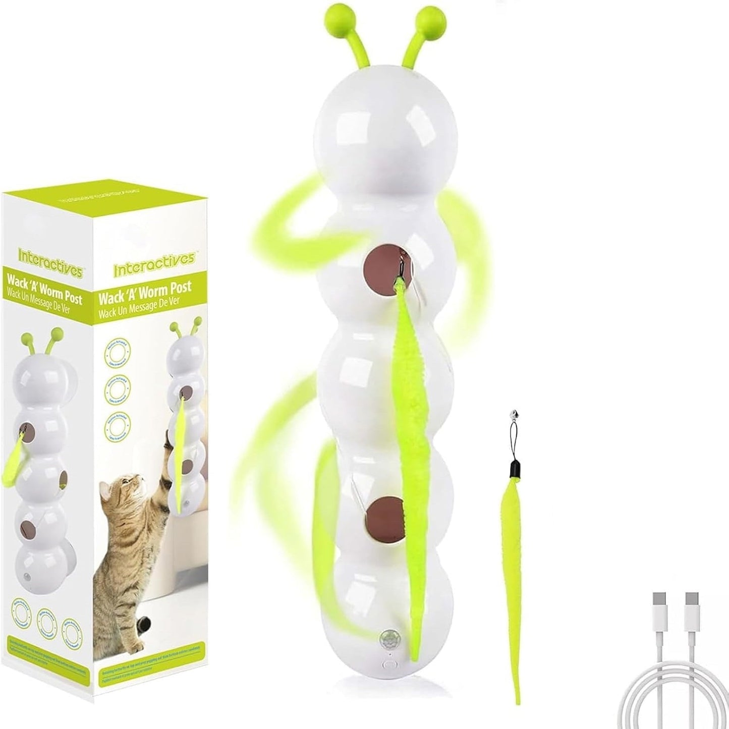 HUISZJ Interactive Cat Feather Toy,  Charging Smart Motion Cat Toy,  Suitable for Indoor Pet Stable Play